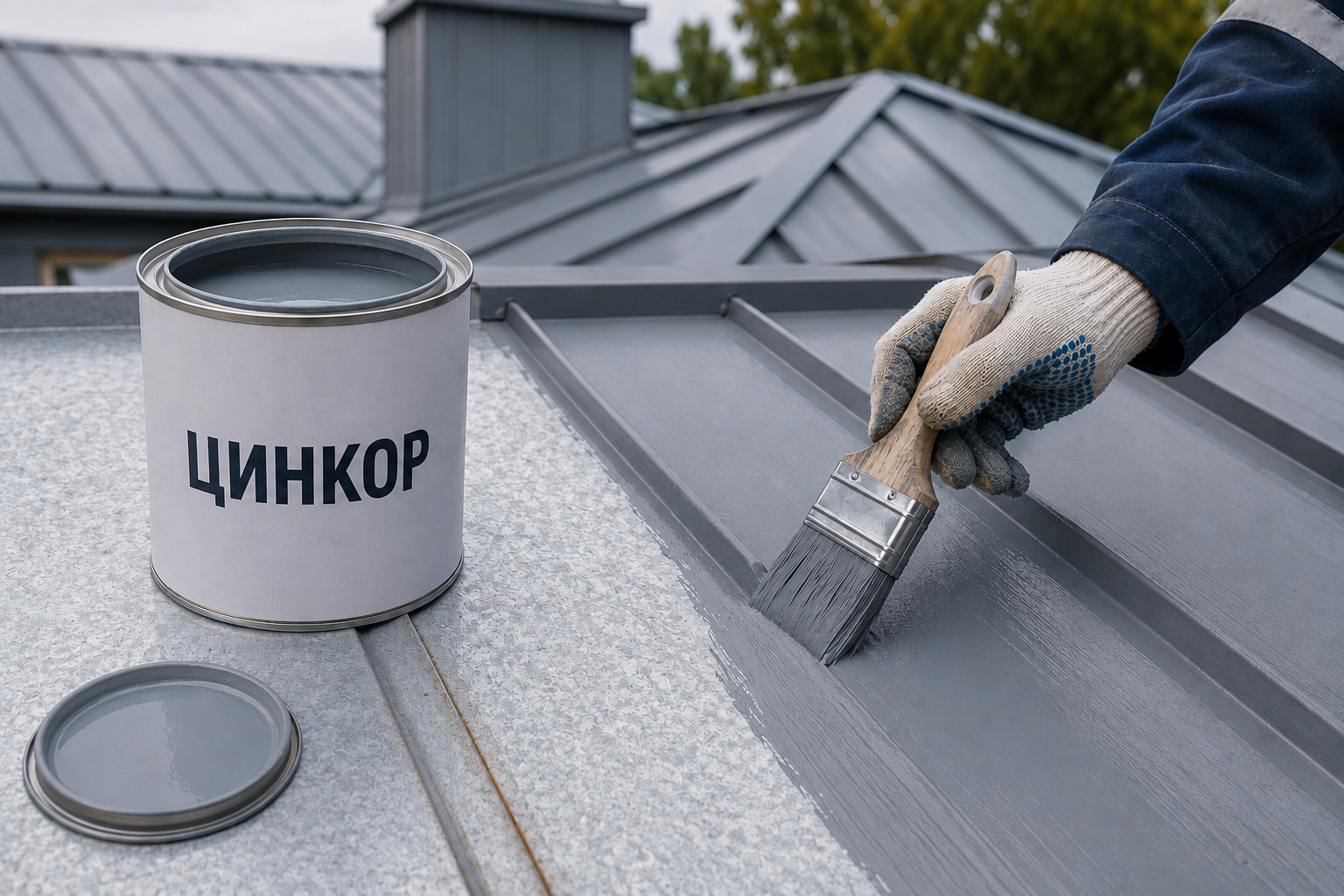 Краска по оцинковке для металла Цинкор - для наружных работ и крыши